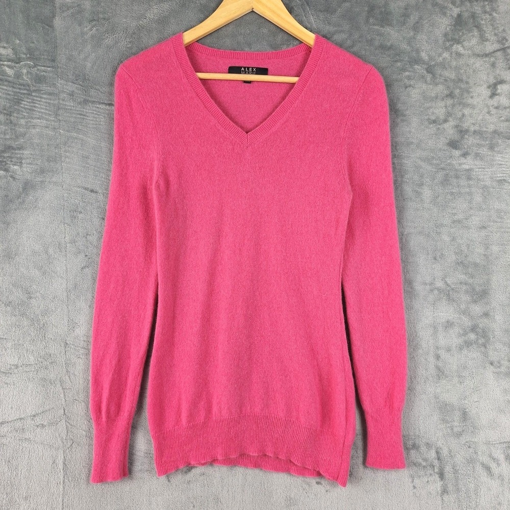 Womens Sweater Medium Pink Cashmere Quiet Luxury Preppy Pullover Cozy Minimalist